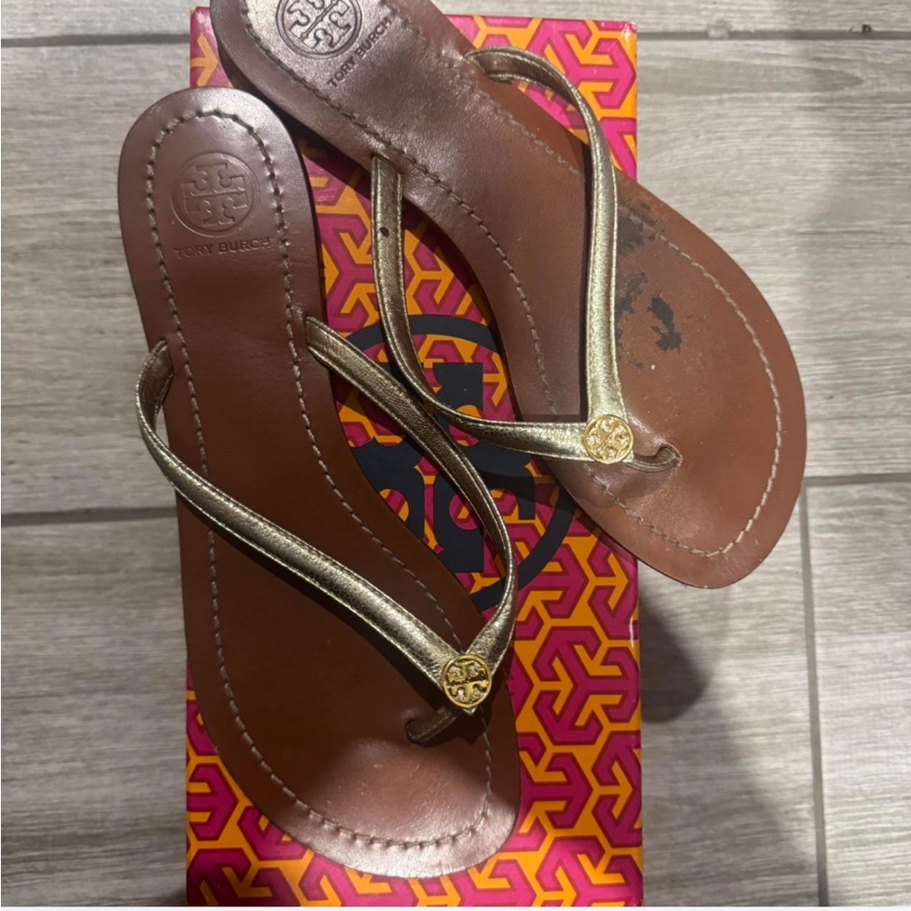 Tory Burch Metallic Gold Sandals